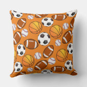スポーツサッカー野球バスケットボールパターン クッション (裏面)