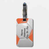 スポーツサッカー| DIY文字-オレンジ ラゲッジタグ (裏面縦)