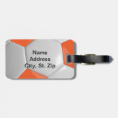スポーツサッカー| DIY文字-オレンジ ラゲッジタグ (裏面横)