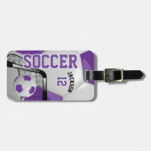 スポーツサッカー| DIY文字-紫 ラゲッジタグ (正面横)