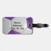 スポーツサッカー| DIY文字-紫 ラゲッジタグ (裏面横)