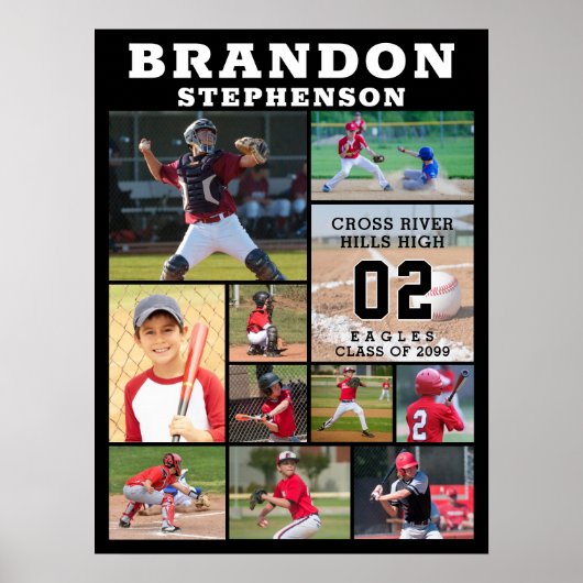 スポーツシニアナイト11フォトコラージュパーソナライズされた ポスター (正面)