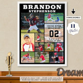 スポーツシニアナイト11フォトコラージュパーソナライズされた ポスター