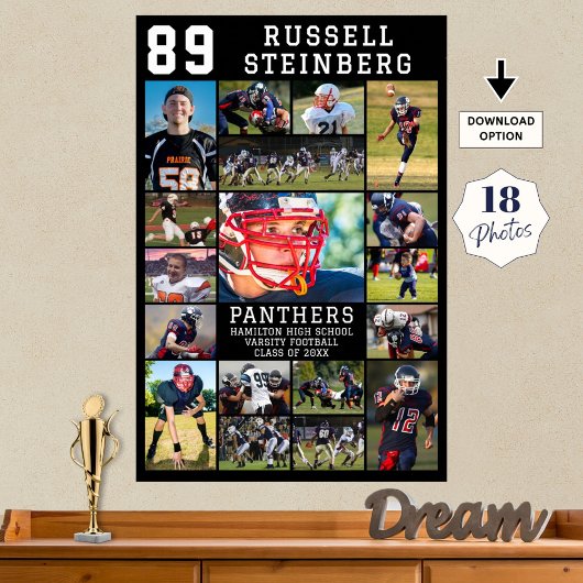 スポーツシニア卒業18フォトコラージュ ポスター