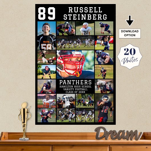 スポーツシニア夜間卒業20フォトコラージュ ポスター