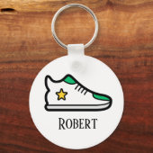 スポーツシューキーチェーンの名前を追加 キーホルダー (正面)