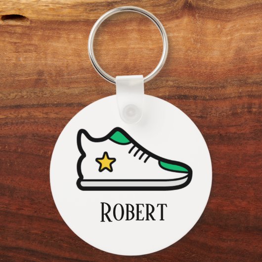 スポーツシューキーチェーンの名前を追加 キーホルダー (正面)