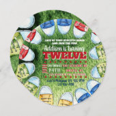 スポーツシューズの円形の招待状 招待状 (正面/裏面)