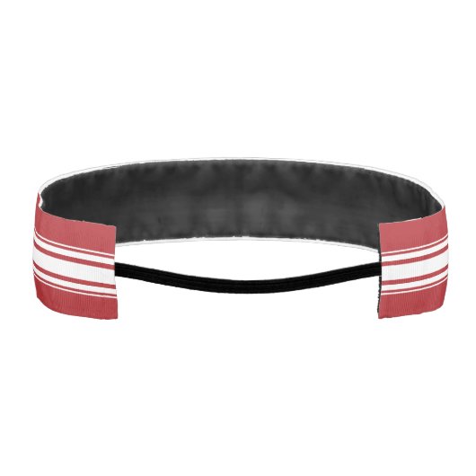 スポーツジャージーネイビーブルー&レッドストライプズ名番号 アスレチックヘッドバンド (裏面)