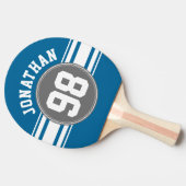 スポーツジャージーブルーとグストライプレイの名前番号 卓球ラケット (横)