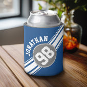 スポーツジャージーブルーとグストライプレイの名前番号 缶クーラー