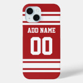 スポーツジャージーレッドホワイトの名前と番号 Case-Mate iPhoneケース (裏面)