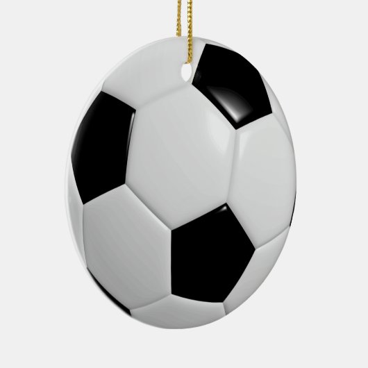 スポーツジャージー名番号チームカラーサッカーボール セラミックオーナメント (右)