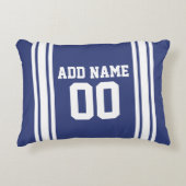 スポーツジャージー名番号文字オンバックブルーホワイト アクセントクッション (正面)