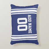 スポーツジャージー名番号文字オンバックブルーホワイト アクセントクッション (正面(垂直))