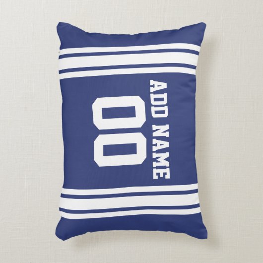 スポーツジャージー名番号文字オンバックブルーホワイト アクセントクッション (正面(垂直))