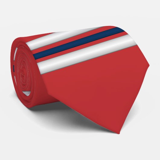 スポーツジャージー番号赤白青チームカラー ネクタイ (ロール)