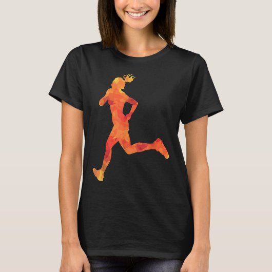 スポーツジョギング走が失うランナー走ギフトの森。 Tシャツ (正面)