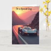 スポーツスカールサンセットファーザーズデー カード (黄色い花)