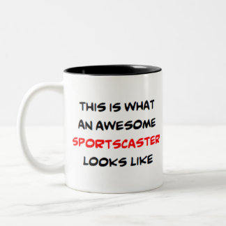 スポーツスキャスター素晴らし。 ツートーンマグカップ