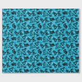 スポーツスケートボーダーブルーブラックスケータークールボーイ ラッピングペーパー (フラット)