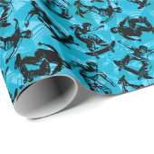 スポーツスケートボーダーブルーブラックスケータークールボーイ ラッピングペーパー (ロールコーナー)