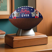 スポーツスタイルレッド&ネイビーエンブレム最高のパパエバー写真 アメリカンフットボール