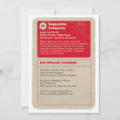 スポーツスターバルミツワー招待状インレッド 招待状 (裏面)