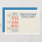 スポーツスターバー（ユダヤ教の）バル・ミツバーサンキューカードブルー ノートカード (正面/裏面)