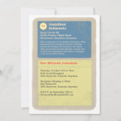 スポーツスターバー（ユダヤ教の）バル・ミツバー招待状ブルー 招待状 (裏面)