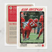 スポーツスターバー（ユダヤ教の）バル・ミツバー招待状レッドアンドブラック 招待状 (正面/裏面)