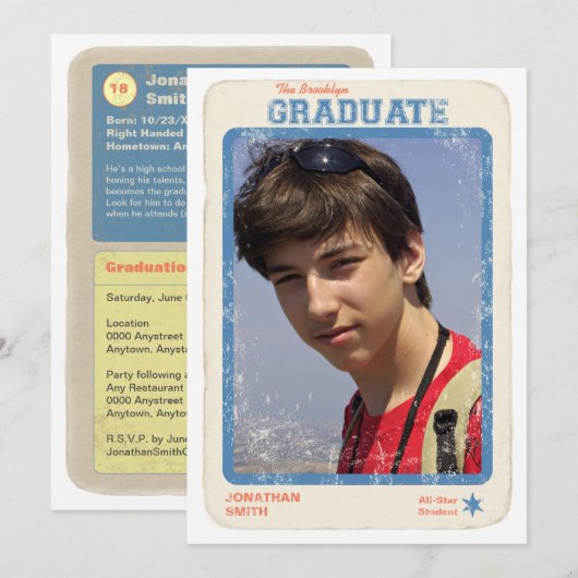 スポーツスター卒業 招待状 (正面/裏面)