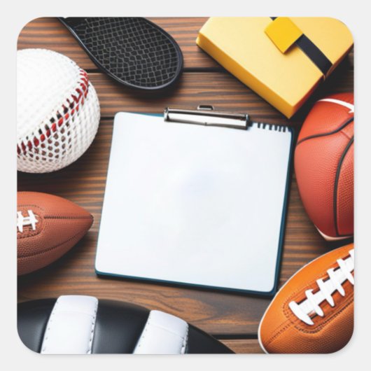 スポーツステッカーラベル スクエアシール (正面)