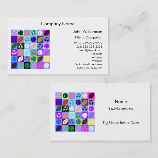 スポーツストアを監督しサッカー野球を販売 名刺 (正面/裏面)