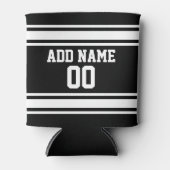 スポーツストライプジャージパーソナライズされたーの名前 缶クーラー (正面)