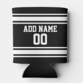 スポーツストライプジャージパーソナライズされたーの名前 缶クーラー (裏面)