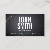 スポーツストライプパーソナルトレーナーダークビジネスカード 名刺 (正面)