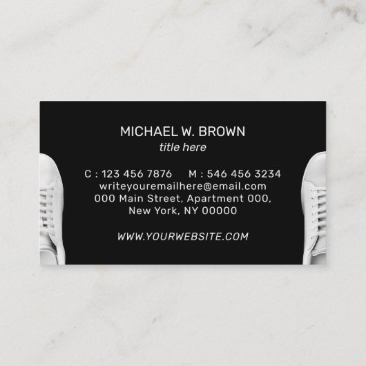 スポーツスニーカー 名刺 (裏面)