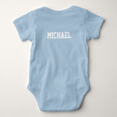 スポーツスーパースター名前をカスタムする服 ベビーボディスーツ (裏面)
