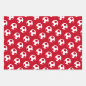 スポーツセットパターン(の模様が)あるレッドサッカーボールの調整 ラッピングペーパーシート (正面2)