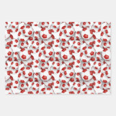 スポーツセットパターン(の模様が)あるレッドサッカーボールの調整 ラッピングペーパーシート (正面)