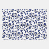 スポーツセット青い白いサッカーボールの調整 ラッピングペーパーシート (正面)