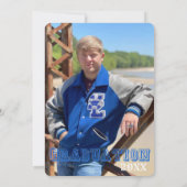 スポーツタイポグラフィ写真の追加の卒業パーティーの招待 招待状 (裏面)