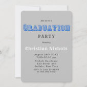 スポーツタイポグラフィ写真の追加の卒業パーティーの招待 招待状 (正面)
