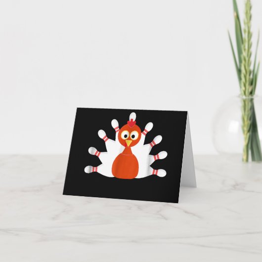 スポーツターキーとボーリング – 感謝祭 招待状 (正面)