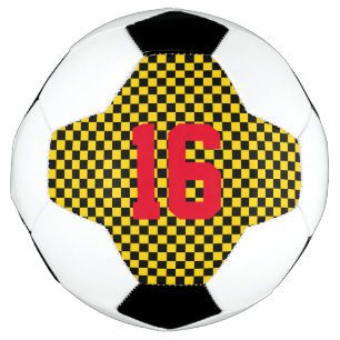 スポーツチェッカーボードチームプレーヤー番号ゴール サッカーボール