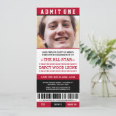 スポーツチケットのバチェラーパーティー招待状 招待状 (スタンド正面)