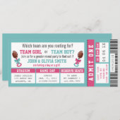 スポーツチケットジェンダーリビール招待状，サッカー 招待状 (正面/裏面)