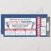 スポーツチケットジェンダーリビール招待状,サッカー 招待状 (正面/裏面)