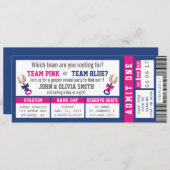 スポーツチケットジェンダーリビール招待状，野球 招待状 (正面/裏面)